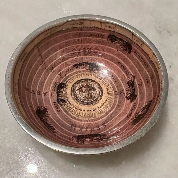 Vintage Celestial Design Planet Universe Globe Metal Ring/Jewelry Dishes Set of - Picture 2 of 3